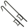Martial Art Kung Fu Wu Shu 2 Pcs Hook Swords Set Black