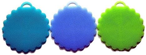 Silicone Antibacterial Dishwashing Scrubbers Brush Sponge 3 Pack