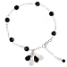 Handmade Onyx & Crystal Bead Charm Bracelet With Sterling Silver