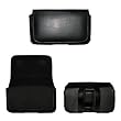 Executive Black Horizontal Leather Side Case Pouch with Belt Clip and Belt Loops for HTC Evo 4G [Accessory Export Brand Packaging]