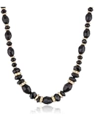 Napier "Black To Gold" Gold-Tone, Jet Necklace, 19"