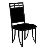 2 New Matrix Style black metal dining side chairs with black cushion