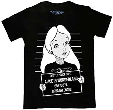 Twisted Alice In Wonderland Mugshot T-Shirt (SMALL)