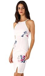 Square Neck Above the Knee Spaghetti Strap Floral Print Polyester Bodycon Dress/Party Dress 