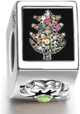 Trinket Christmas Tree August birthstone Photo Flower European Charm Bead