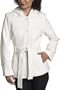 AK Anne Klein Women's Wool Single Breasted Betted Hooded Short Coat,White,Medium