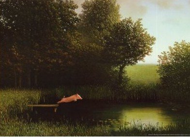 Michael Sowa Diving Pig Kohler's Schwein Art Print Poster - 20x28 Art Poster Print by Michael Sowa, 28x20 Art Poster Print by Michael Sowa, 28x20