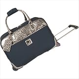 Diane Von Furstenberg Ginger Wheeled Weekender in Navy/Leopard 47619WD