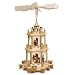 Christmas Pyramid 18 Inches Nativity Play - 3 Tier Carousel with 6 Candle Holders - Brubaker Design From Germany