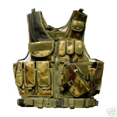 Deluxe Tactical Pistol Vest - Woodland Camo - 