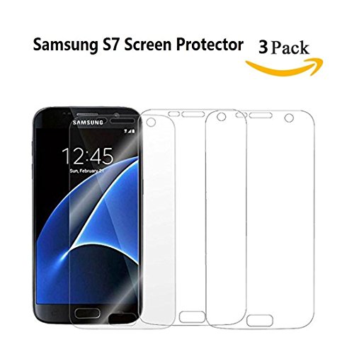 Samsung Galaxy S7 Screen Protector[Full Screen Coverage][Anti-Scratch][Anti-Bubble][Easy-install]Premium Ultra Slim High Definition Phone Film for Samsung Galaxy S7 with Lifetime Warranty,3-Pack