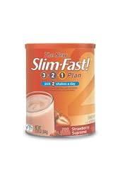 Slim-Fast 3-2-1 Plan, Shake Mix, Strawberry Supreme, 12.83-Ounce Canister (Pack of 3)