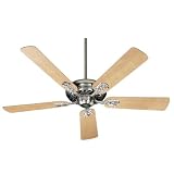 Quorum Fans 16525-65 52 Carnegie Traditional Energy Star Satin Nickel Ceiling Fan