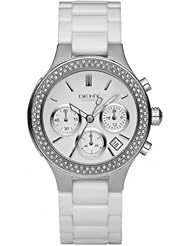 DKNY Ceramic Glitz Chronograph White Dial Womens watch #NY4985