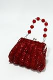 Red Evening Bag - Red Beaded Evening Bag