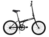 Projekt City - 20" inch City Bike Compact Folding Single Speed Uno College Bicycle, Black (Matte Black)