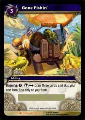 World of Warcraft Fires of Outland WOW Single Card Gone Fishin' 2/3 LOOT