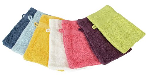 Waschhandschuhe COLORLINE 15x21 cm, (7er Pack) 340 g/m² 100% Baumwolle HAMMERPREIS!