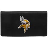 NFL Minnesota Vikings Black Leather Embroidered Checkbook Cover