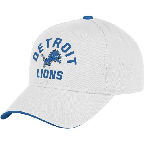 Reebok Detroit Lions White Structured Adjustable Hat Adjustable