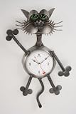 BANDANA/YARDBIRDS Collectible Metal SLEEPY Kitten CAT Sculpture CLOCK