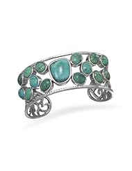Abstract Oval Turquoise Cuff Bracelet