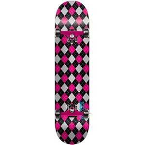 Speed Demons Tartan Complete Skateboard, Pink, 7.5-Inch by