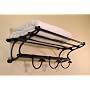 20" Oil Rubbed Bronze Paris Hotel or Train Rack style Towel Shelf with Hooks