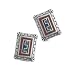 Sterling Silver Chip Inlay Rectangle Earrings