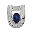 14K White Gold Sapphire and Diamond Pendant