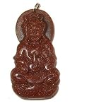 Goldstone Pendant 03 Spiritual Kwan Yin Copper Healing Lotus Goddess 1.5