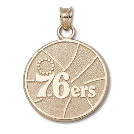 Philadelphia 76Ers Pendant - 10K Gold New Basketball Logo 3/4