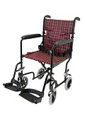 Duro-Med 19 Lightweight Aluminum Transport Chair, Plaid