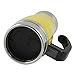 Tera 350ml HOT Stainless Plain Lazy Self Stirring Mug Auto Mixing Tea Coffee Cup Yellow Office Home Gift Novelty with Tera Dust Cloth