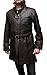 WD Men's Brown Trench Leather Coat Jacket ►BEST SELLER◄ L