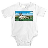 Onesie with prairie, grass, lynx, resting, cat