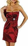 Designer Bow Satin Strapless Cocktail Party Evening Mini Dress With Pockets