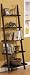 Dark Espresso Brown Leaning Bookcase Bookshelf