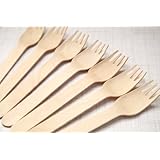 Wooden Forks - Disposable Wood Cutlery Vintage Flatware 50ct - Twilight Parties