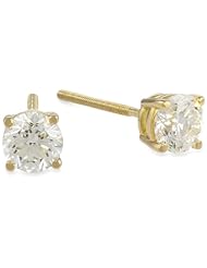 IGI Certified 18k Gold Round-Cut 4-Prong Diamond Studs (3/4 cttw, H-I Color, SI1-SI2 Clarity)