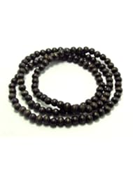 Jewelry: 33" Plain Brown Wooden Beaded Chain Neckalce Made with Good Quality Wood