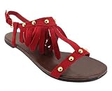 STUD FRINGE GLADIATOR SANDAL