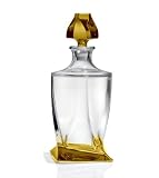 28 oz. Amber Crystal Whiskey Decanter - Legend Collection - Bohemia Crystal - Made In Czech Republic