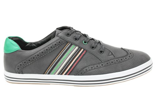 M0432A Lambretta Papin Mens Black Lace Up Brogues Trainers Shoes Size Uk 9