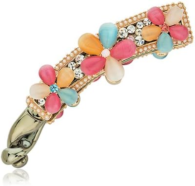 Glitterland Colorful Imitation Opal Flowers Banana Hair Clip (9801)