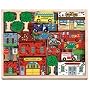 Melissa & Doug Deluxe Wooden 53-Piece Town Blocks Set