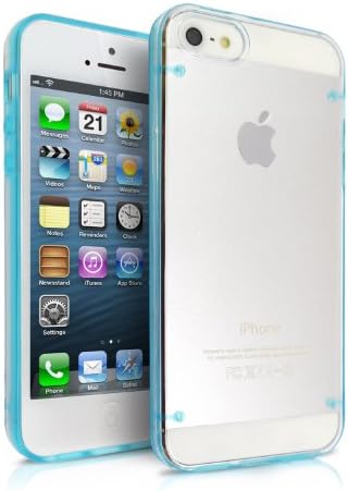 iPhone 5S Case, MagicMobile® Shockproof Slim Hard Plastic Crystal Clear Cover with Luminous Fluorescent Glowing Glow in Dark Frame - Blue