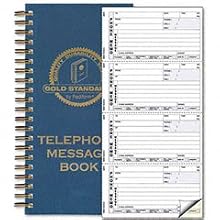 Rediform Gold Standard Telephone Message Book, 4 Per Page, 2.75 x 5 Inches, 2 Part, 600 Messages (50079)