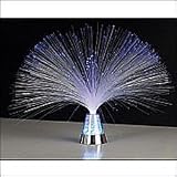 Glasfaserlampe 'Blue Ice' mit farbwechselndem Sockel, Lunartec