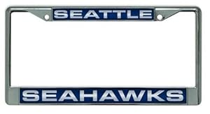 Seattle Seahawks NFL Rico Laser Cut Chrome License Plate Frame! Officially Licensed Top of the Line Metal Plate Frame ! Showcase your Team Spirit when you're on the Road and set yourself apart in Traffic! Easy to Mount and Highly Durable! A Great Team Collectible ! Makes a Great Gift!!